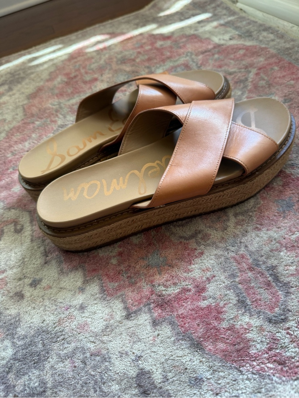 Sam Edelman Korina Espadrilles Platform Sandals Cork Brown size 11